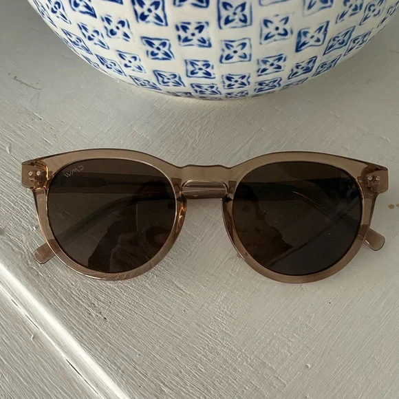 WMP Eyewear Tate Sunglasses Light Crystal Brown / Brown Lens - Picture 2 of 4